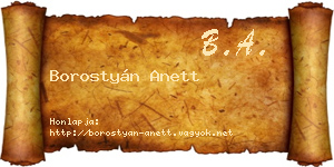 Borostyán Anett névjegykártya