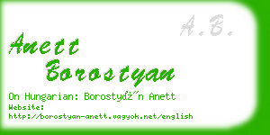 anett borostyan business card